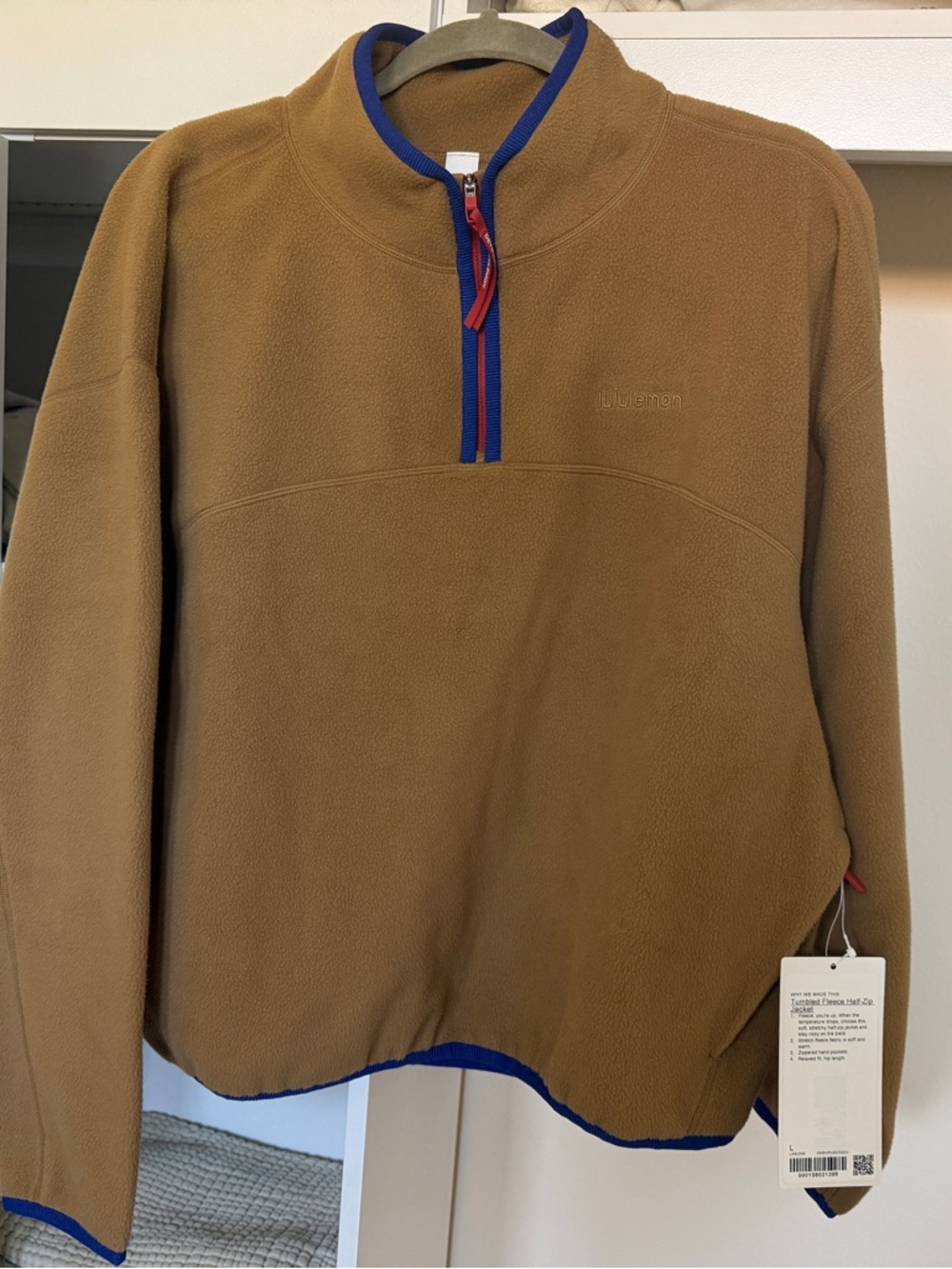 Lululemon women’s Tumbled Fleece Half-Zip Jacket Large. NWT.